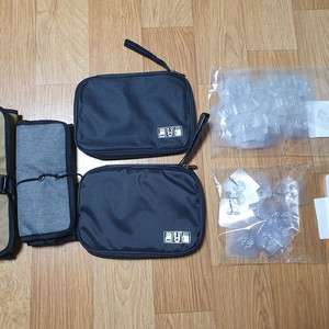 롤업 파우치 가방 케이블, 공구 정리 용품 접착 홀더 후크 고리 벨크로 파우치 일괄 생활용품 잡동사니 불용품 이미지