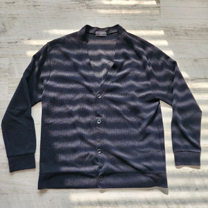 C.M 블랙 브이넥 가디건 팜. 2XL(100~105)사이즈 남성 니트 이미지