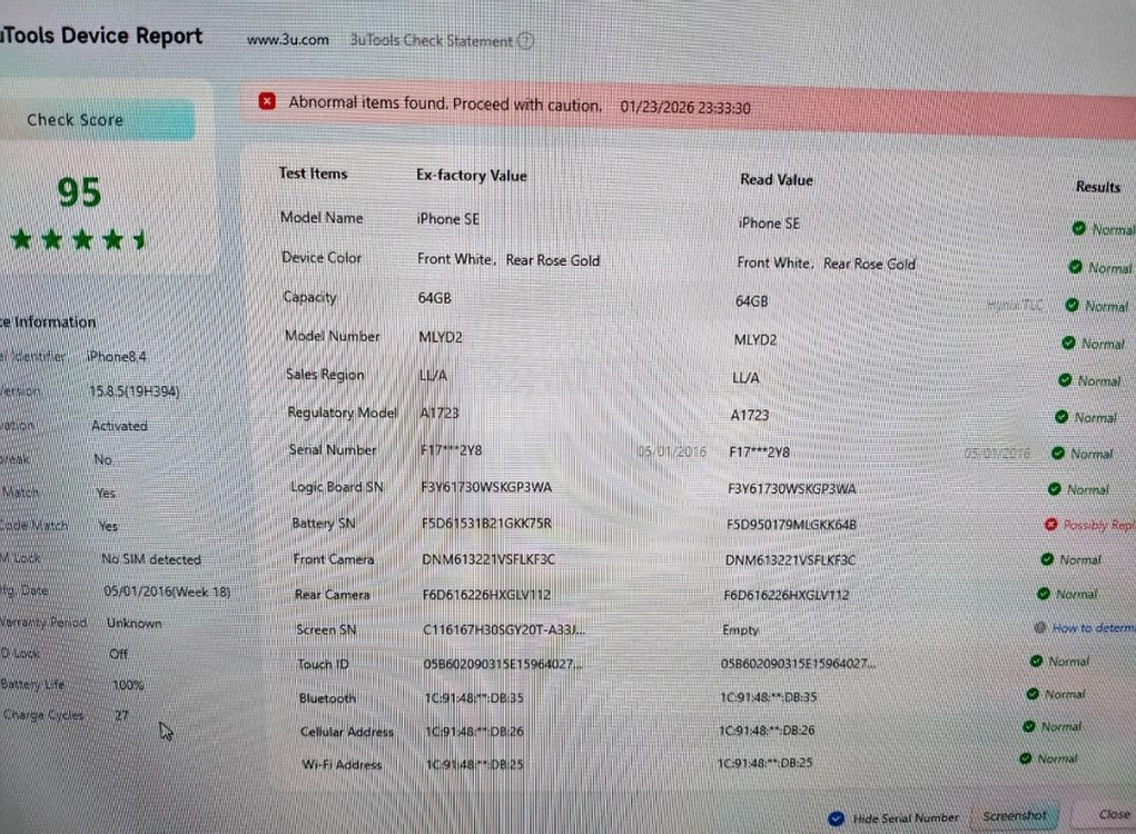 아이폰SE1 64GB 로즈골드 순정 이미지