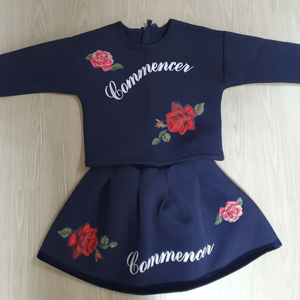 꼬망스 네오플렌 장미 투피스 원피스 150 상하복 벨벳 이미지