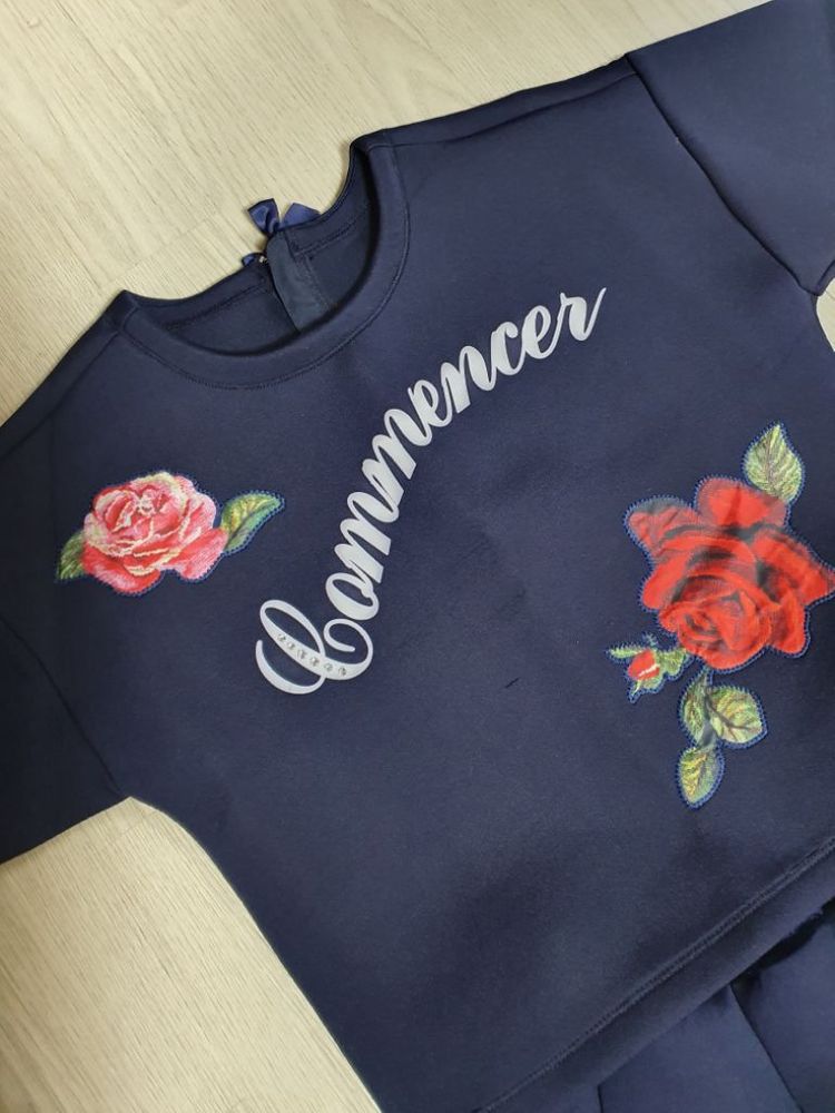 꼬망스 네오플렌 장미 투피스 원피스 150 상하복 벨벳 이미지