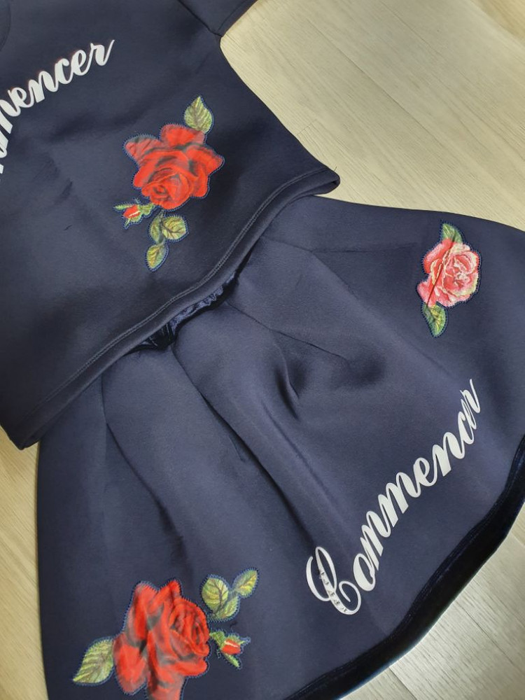 꼬망스 네오플렌 장미 투피스 원피스 150 상하복 벨벳 이미지