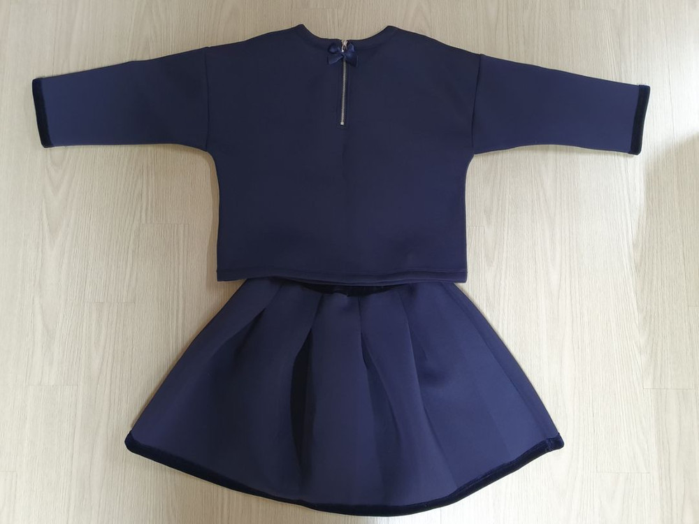 꼬망스 네오플렌 장미 투피스 원피스 150 상하복 벨벳 이미지