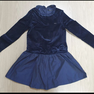 빈폴 벨벳 샤이니 배색 원피스 130~145 새상품 이미지