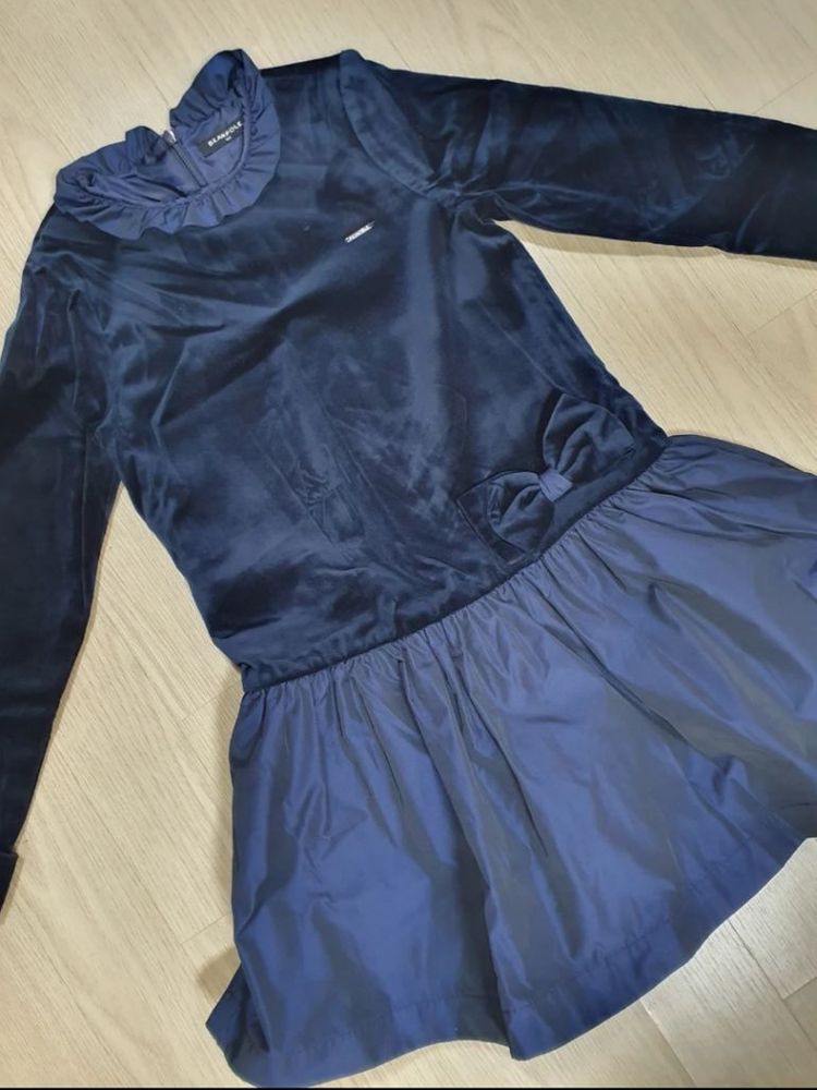 빈폴 벨벳 샤이니 배색 원피스 130~145 새상품 이미지