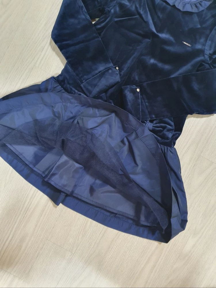 빈폴 벨벳 샤이니 배색 원피스 130~145 새상품 이미지