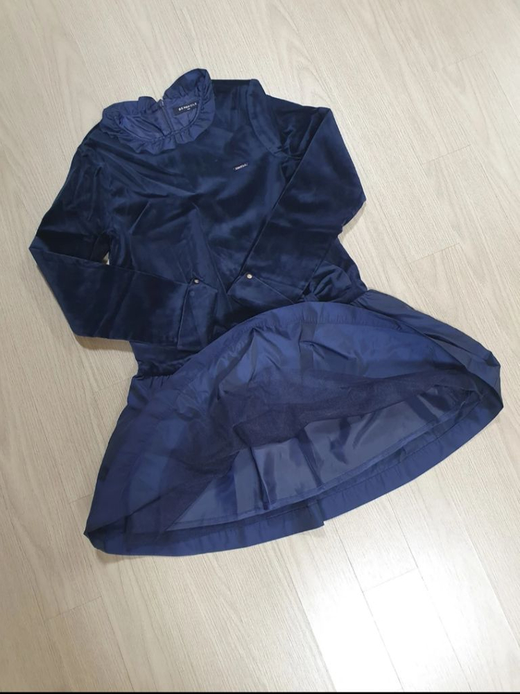 빈폴 벨벳 샤이니 배색 원피스 130~145 새상품 이미지