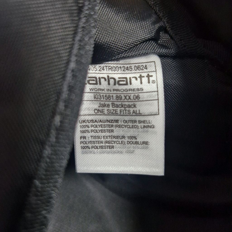 칼하트 WIP 제이크 백팩 가방 블랙 이미지