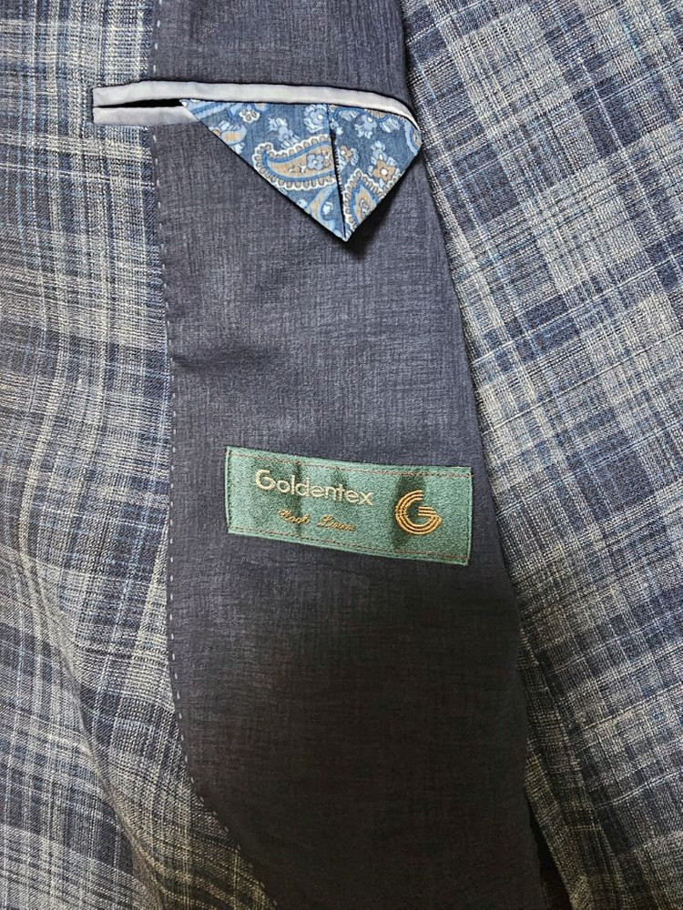 남성 클래식 체크 블레이저 자켓 105 하복 새상품 Goldentx 원단으로 제작된 최고급 자켓 이미지