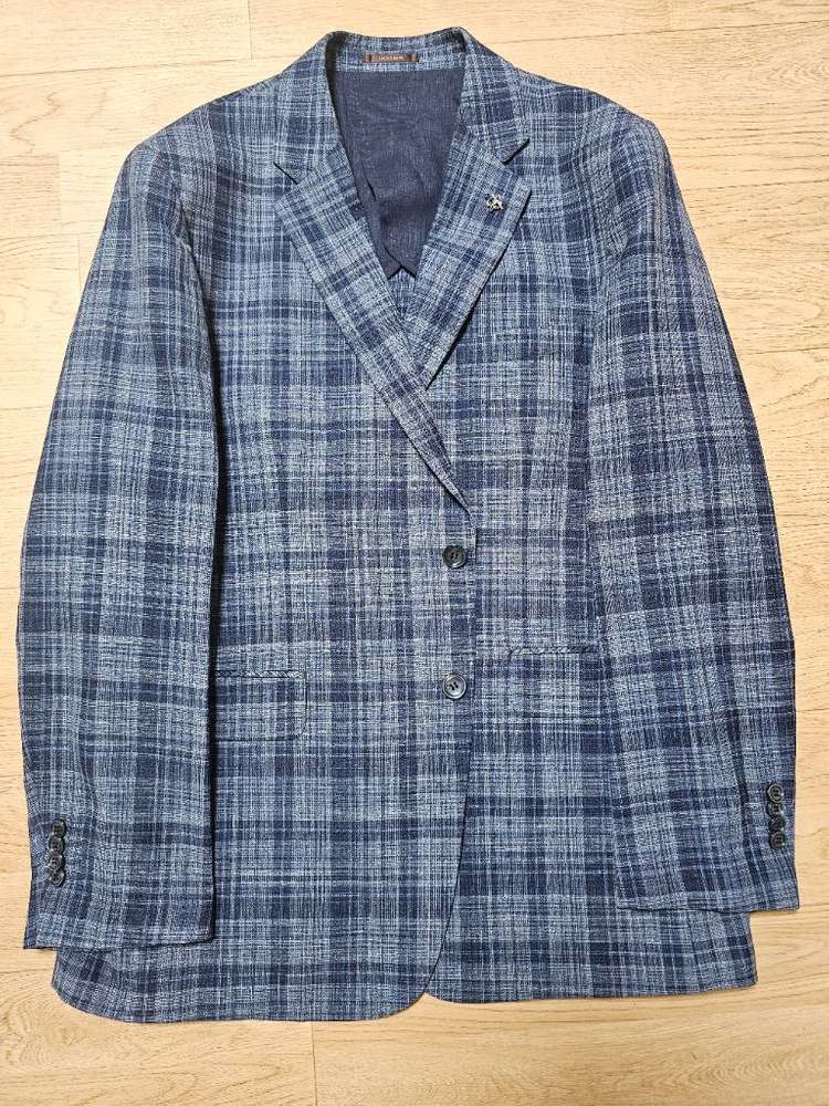 남성 클래식 체크 블레이저 자켓 105 하복 새상품 Goldentx 원단으로 제작된 최고급 자켓 이미지