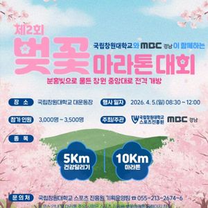 창원벗꽃마라톤 10km 여자 배번 양도합니다. 이미지
