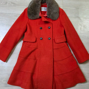 빈폴 여아 레드 토끼털 코트 130사이즈 이미지