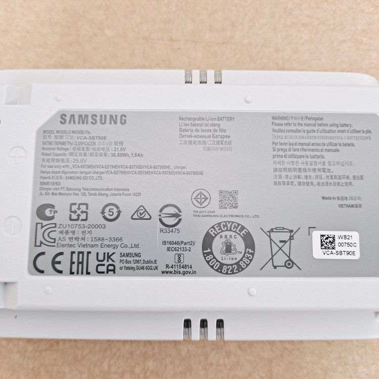 삼성제트 무선청소기 정품 배터리 순정품 21.6v VCA-SBT90E 이미지