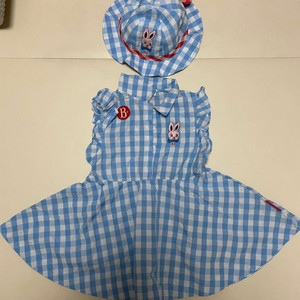 베베드피노 로즈라팡 베이비 체크 원피스 100+모자 이미지