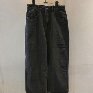 여성)흑청 와이드 데님 팬츠(새상품 27) 이미지