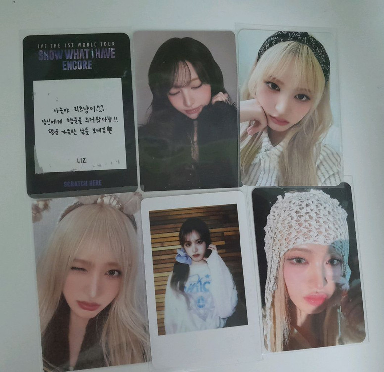 13종 일괄) 아이브 리즈 정품 포카, 정식 구성품 리즈 엽서 증사및 카드등 이미지