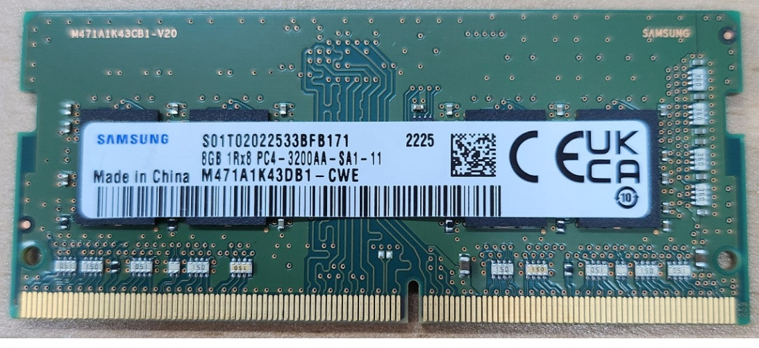 삼성 노트북램 DDR4 8GB 2개 팔아요 (SODIMM PC4 3200AA 8GB) 이미지