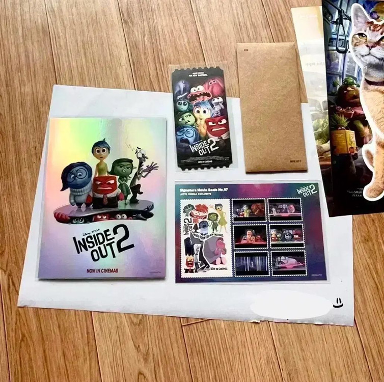 인사이드아웃2 아이맥스 포스터 4DX IMAX엠보싱스티커아트카드 오리지널티켓 오티 디즈니 영화굿즈 이미지