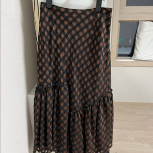 타임(TIME) 체크 프릴 플레어 롱스커트 이미지