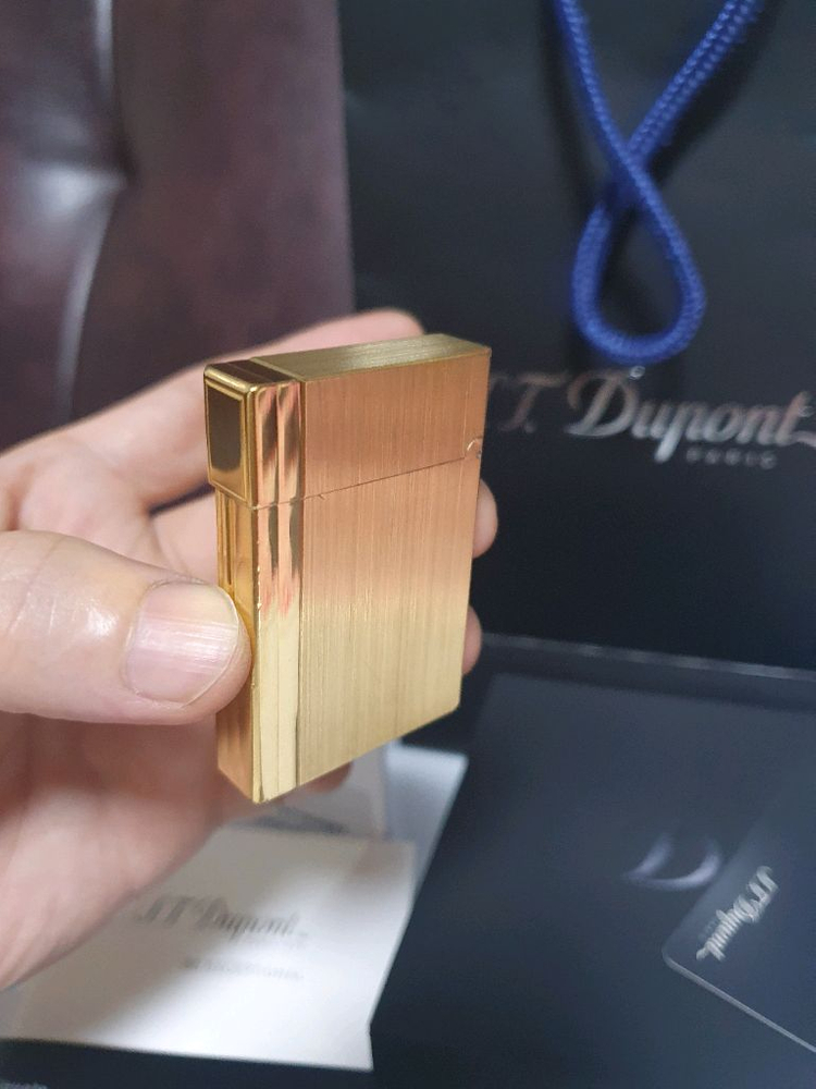 [풀세트] 듀퐁라이터 라인2 ca18213 개츠비 브러쉬드 금장 듀퐁 라이타 이미지