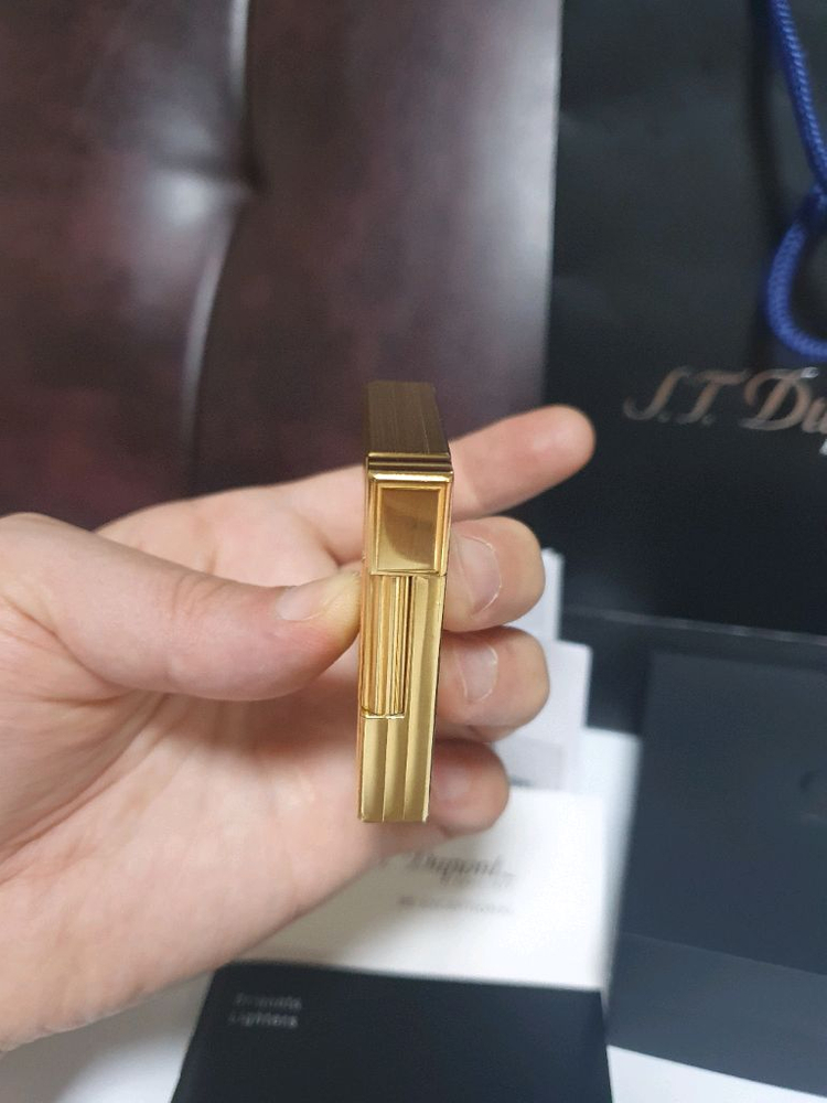 [풀세트] 듀퐁라이터 라인2 ca18213 개츠비 브러쉬드 금장 듀퐁 라이타 이미지