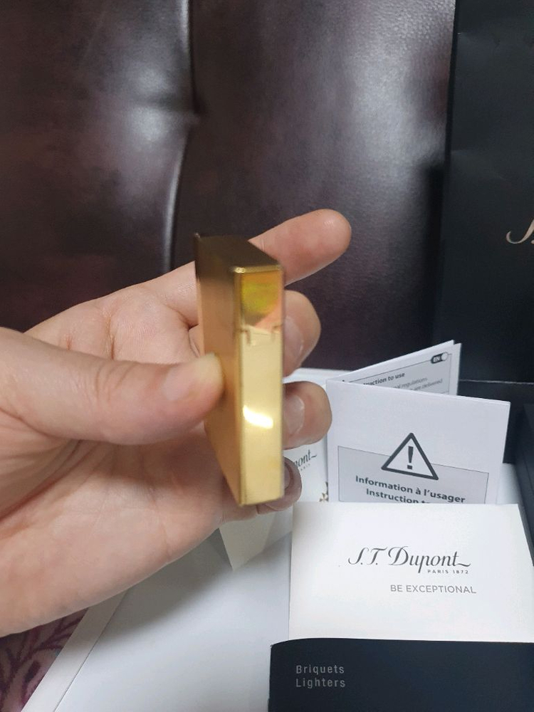 [풀세트] 듀퐁라이터 라인2 ca18213 개츠비 브러쉬드 금장 듀퐁 라이타 이미지