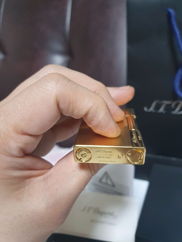 [풀세트] 듀퐁라이터 라인2 ca18213 개츠비 브러쉬드 금장 듀퐁 라이타 이미지