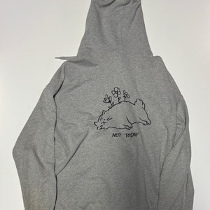 꼼파뇨 Not today 뒷 프린팅 오버핏 후드집업 XL ~ 2XL 이미지