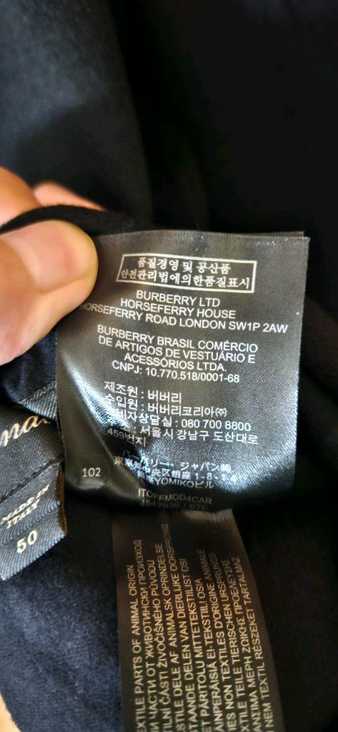 버버리 리버시블 캐시미어 100%코트 블랙 50사이즈 팝니다 이미지