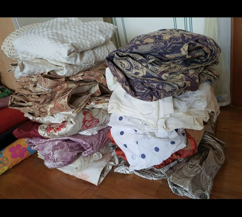 미싱부자재미싱실및각종원단쓸려고모았음초보자연습용으로저렴히3만원외옷5개덤 이미지