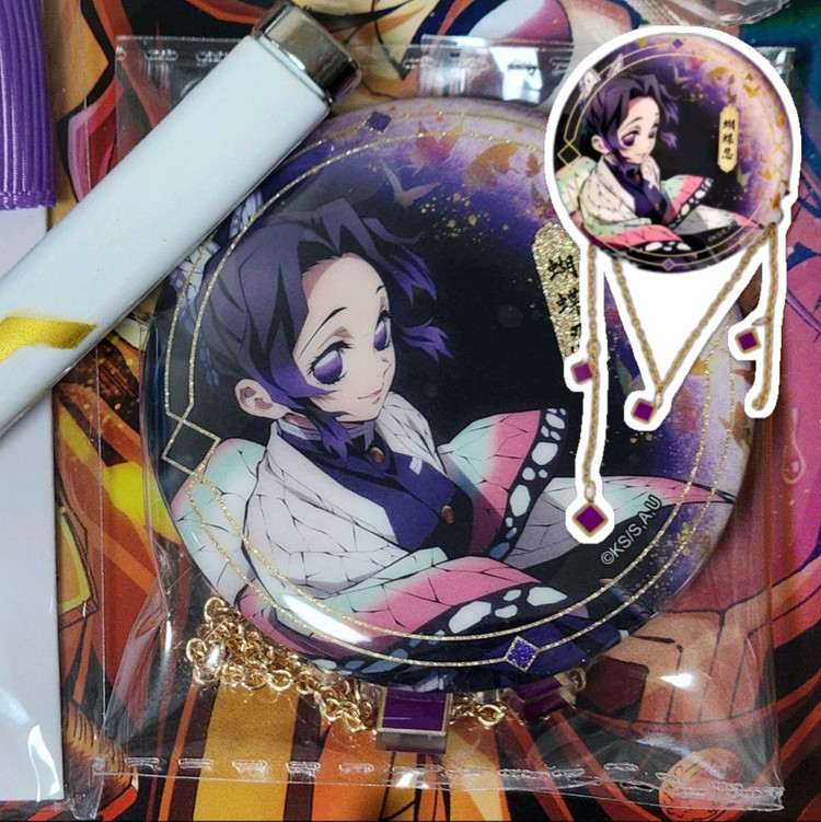 귀멸의 칼날 코쵸우 시노부 일륜도 레플리카+중국 블라인드챰 캔뱃지 피규어 이미지