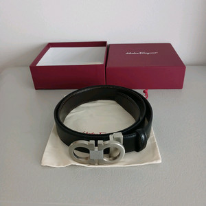페라가모 은장 불랙 브라운 양면 가죽벨트 정품 이미지