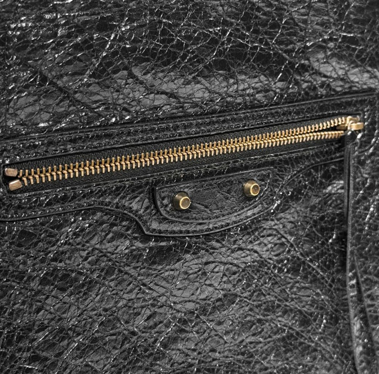 [L] 발렌시아가 모터 시티 클래식 클립 레더 클러치 파우치 라지 블랙 이미지