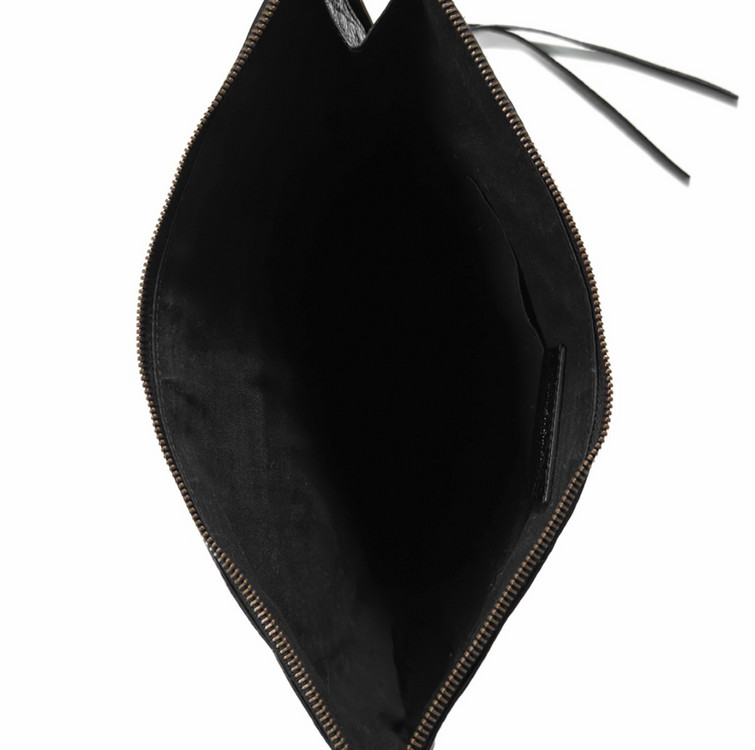 [L] 발렌시아가 모터 시티 클래식 클립 레더 클러치 파우치 라지 블랙 이미지