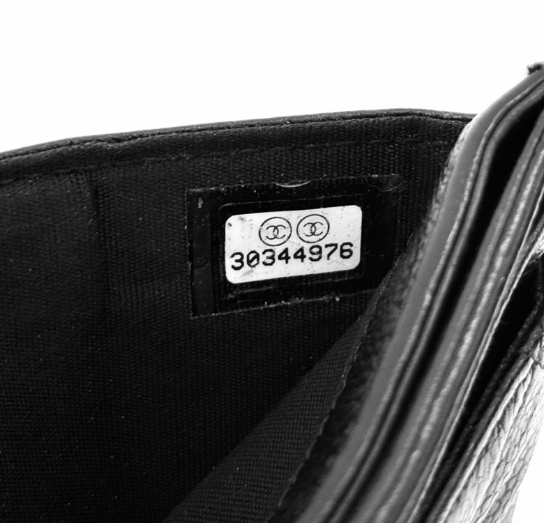 샤넬 보이 클래식 캐비어 카드 홀더 지갑 금장 블랙 이미지