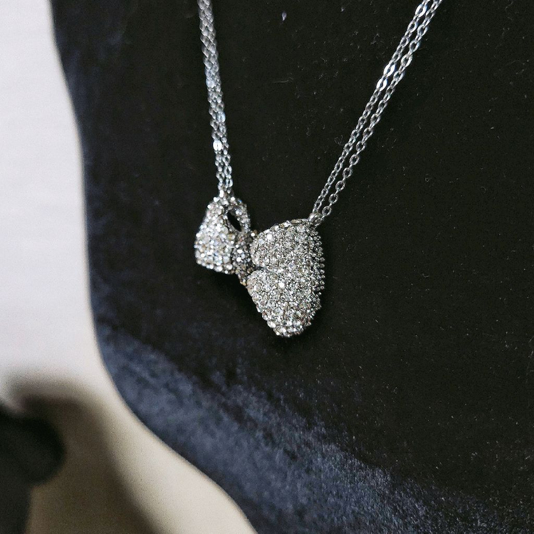 [새상품,선물박스포장]주문제작 229개 스와로브스키스톤 리본 투톤 목걸이/귀걸이 반지 팔찌 진주 샤넬 14k 18k 이미지