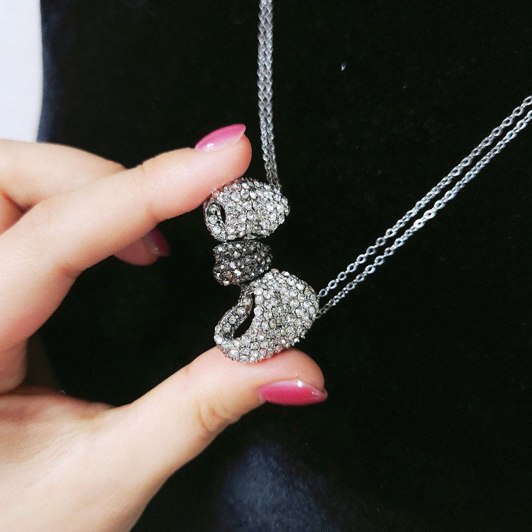 [새상품,선물박스포장]주문제작 229개 스와로브스키스톤 리본 투톤 목걸이/귀걸이 반지 팔찌 진주 샤넬 14k 18k 이미지