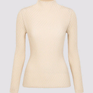 이세이미야케 탑 오비큘러 플리츠 탑 긴소매 탑 문화이트 2사이즈 이미지