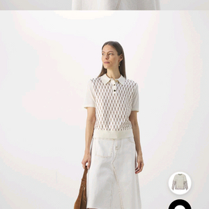 토리버치 실크 폴로 니트 셔츠 이미지