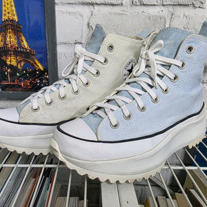 컨버스 런스타 스니커즈 270 하이크 하이 블루 빈티지 화이트 SE14 이미지