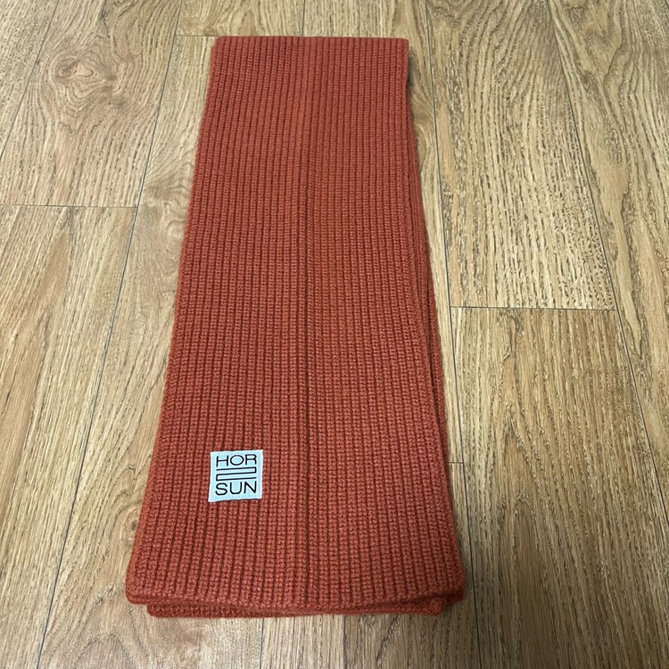 홀리선 스키프 슈퍼파인 울 니트 립 머플러 목도리 러스트 오렌지 이미지