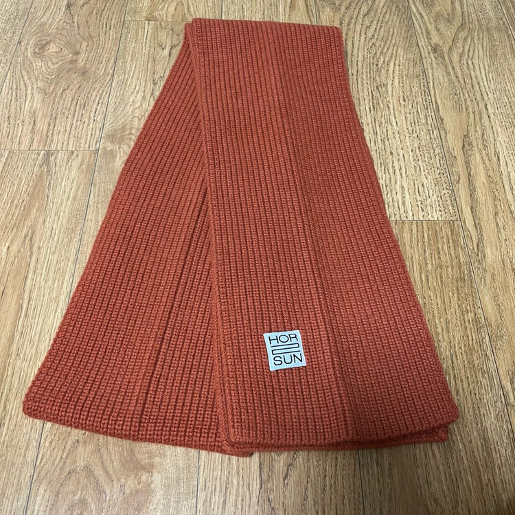 홀리선 스키프 슈퍼파인 울 니트 립 머플러 목도리 러스트 오렌지 이미지