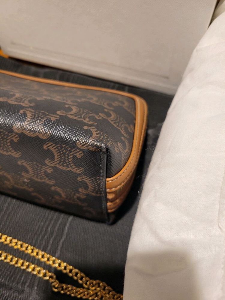 셀린느 트리옹프 캔퍼스 체인 탄 숄더 크로스 클러치백 이미지