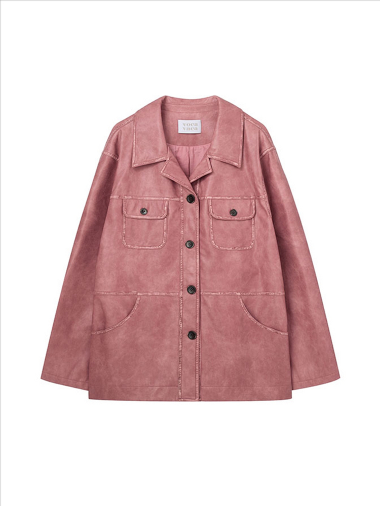 [새상품] vocavaca 보카바카 레더자켓 핑크 이미지