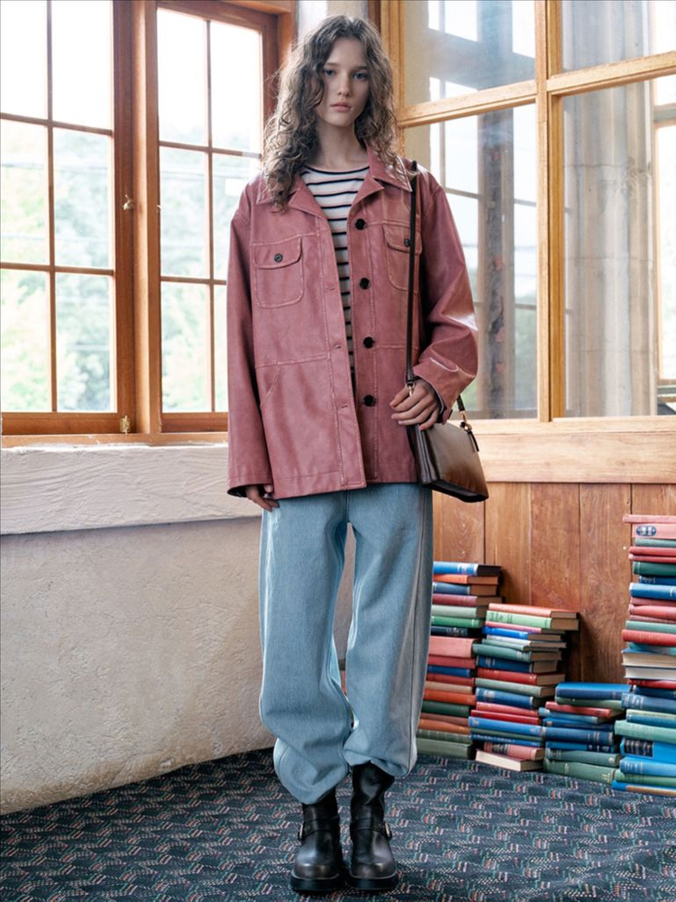 [새상품] vocavaca 보카바카 레더자켓 핑크 이미지