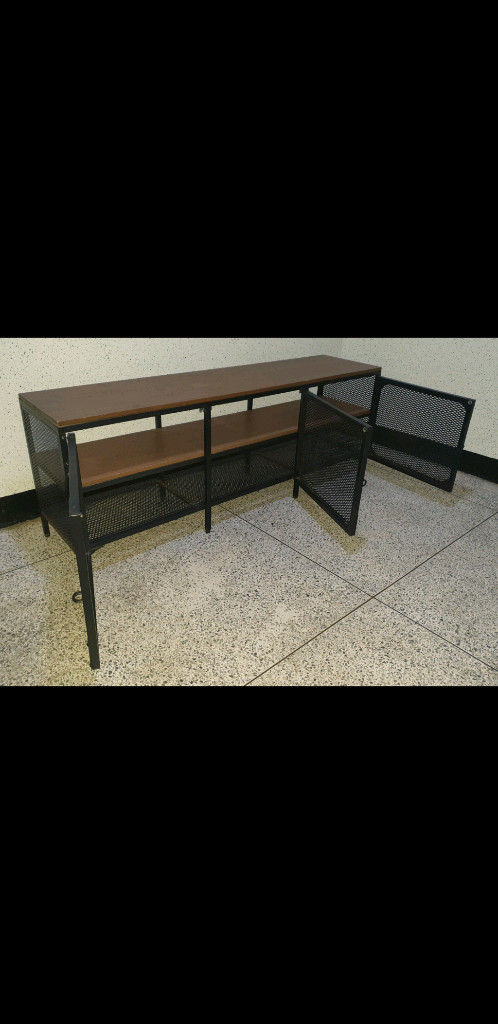 이케아 IKEA 피엘보 철제 원목 3문 선반장 TV장 이미지