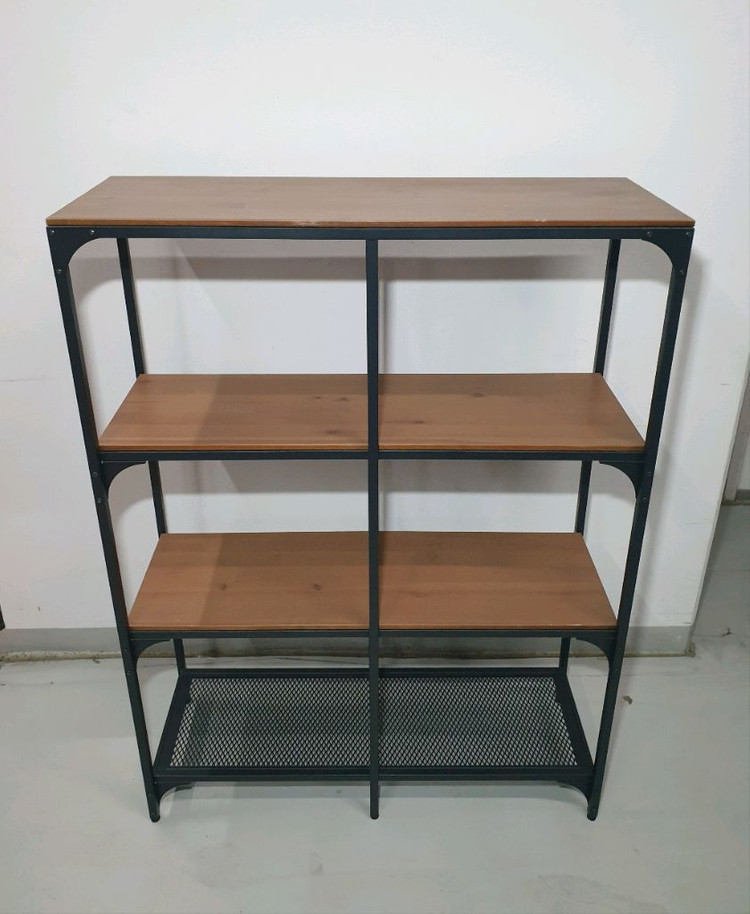 이케아 IKEA 피엘보 철제 원목 4단 선반장(블랙메탈) 이미지