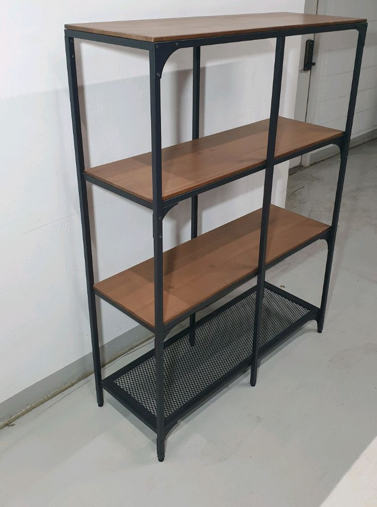 이케아 IKEA 피엘보 철제 원목 4단 선반장(블랙메탈) 이미지