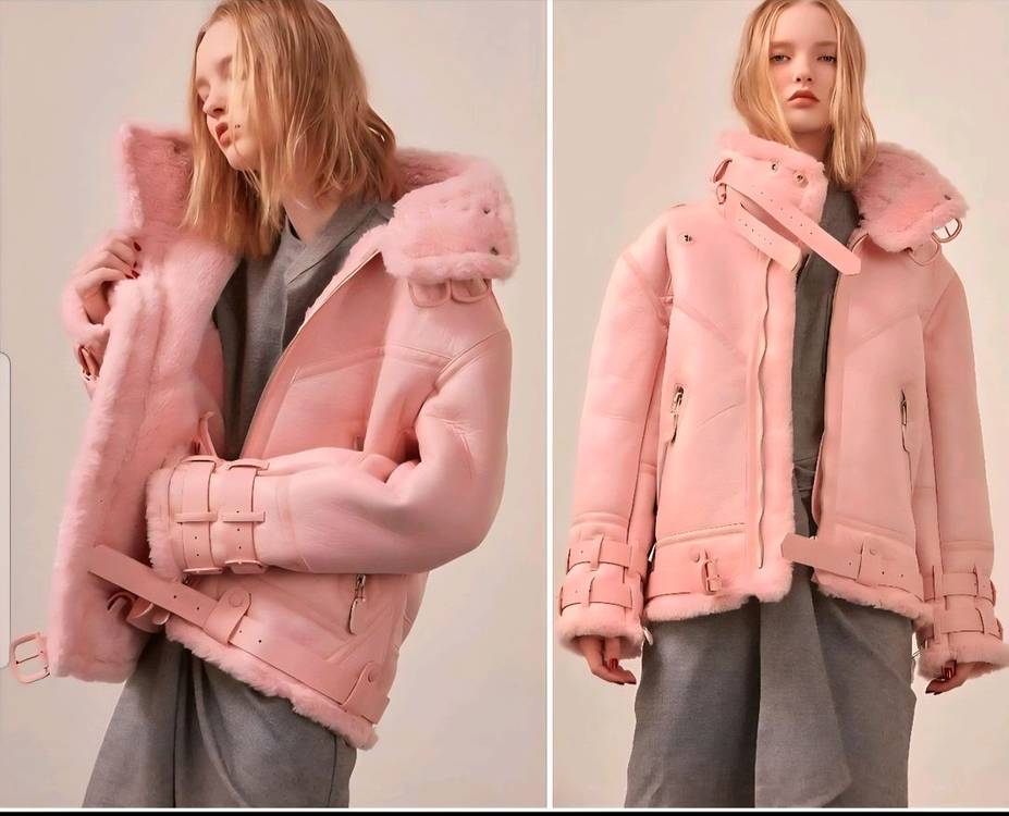 [새상품/품절템] 핑크 무스탕 (Free 사이즈) 이미지