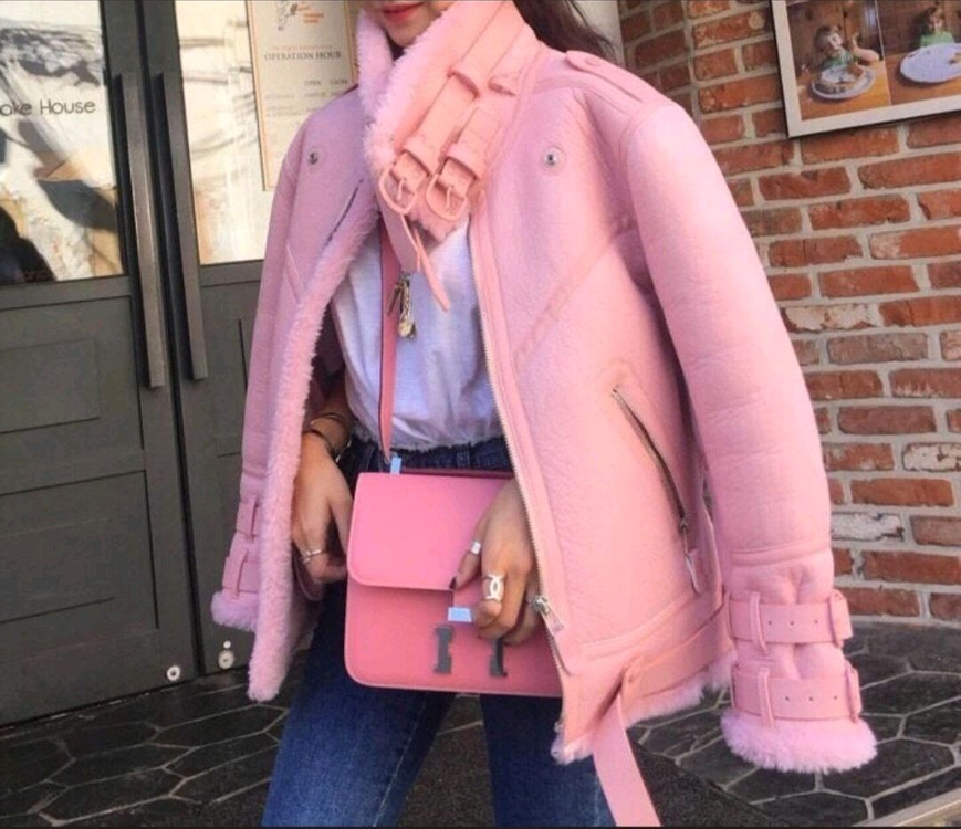 [새상품/품절템] 핑크 무스탕 (Free 사이즈) 이미지